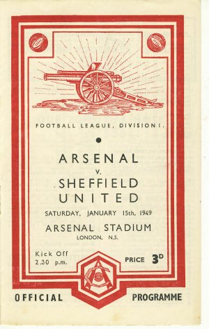 1948-49 Jan 15 A V Arsenal L5-3 HT4-1 Hagan Thompson Whitelum.jpg