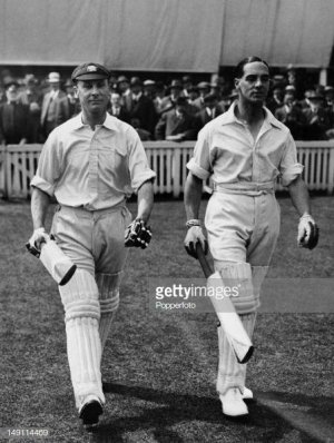 Jack Hobbs L Surrey-Hurbert Sutcliffe R Yorkshire playing opening the batting for England.jpg