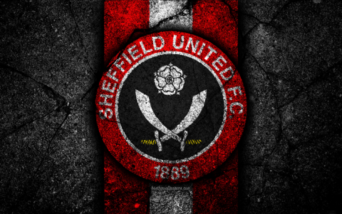 Download wallpapers 4k, Sheffield United FC, logo, EFL Championship, black stone, football clu...png