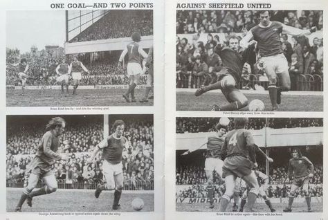 Arsenal 1 Sheffield Utd 0 in March 1975 at Highbury. Action from the Division 1 clash.