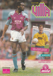 Aston Villa v. Sheffield United - 1992 - Official Matchday Programme